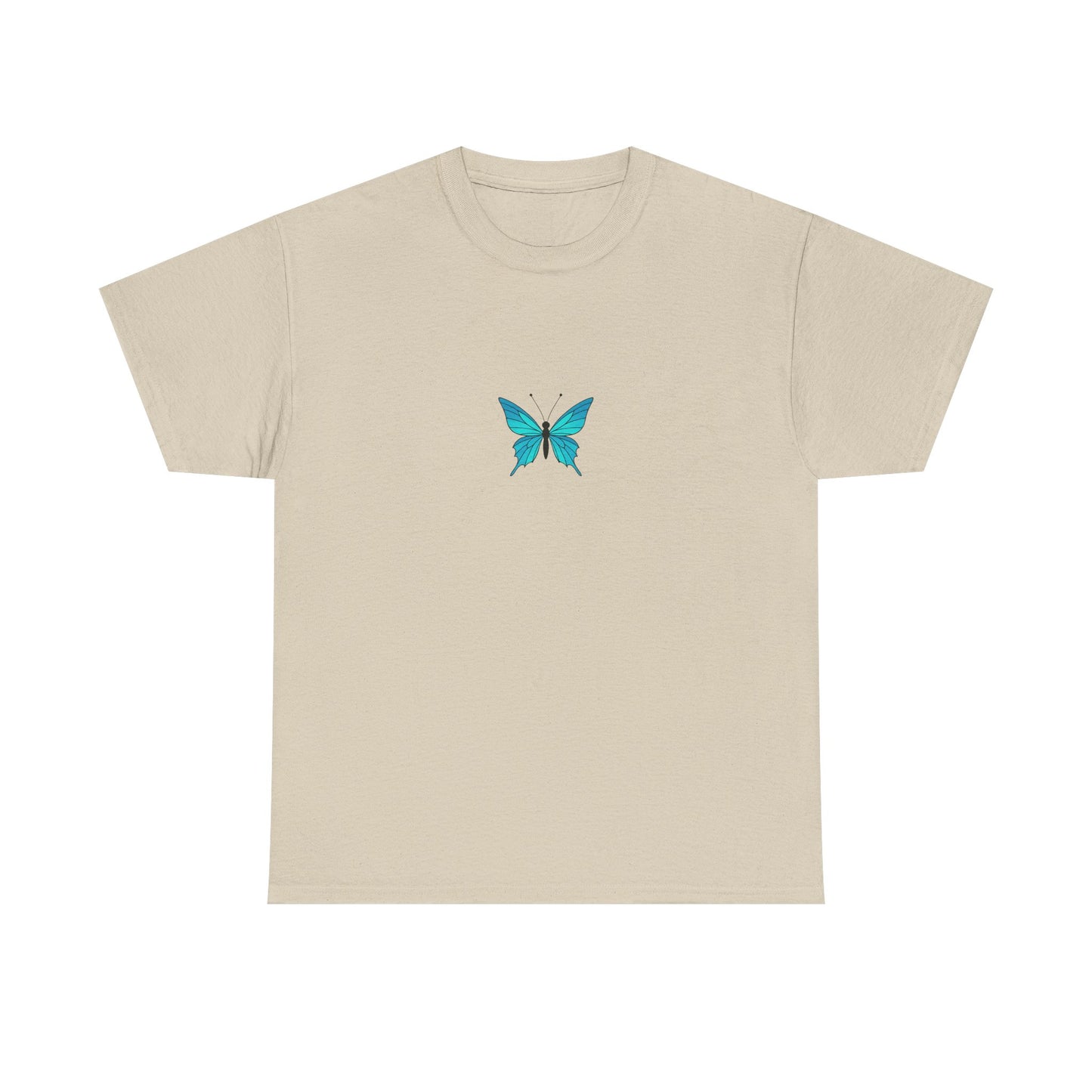 Blauer Schmetterling T-Shirt Unisex (Brustprint) – Farbintensives Butterfly Design | Natur-inspiriertes Shirt aus Baumwolle
