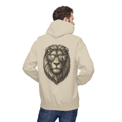 Löwe mit Sonnenbrille Hoodie (Rückenprint) – Stylischer Unisex Kapuzenpullover mit Löwenmotiv für Tierfreunde & Streetwear-Fans