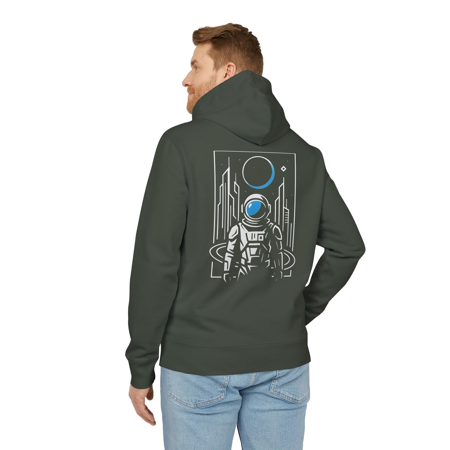 Futuristischer Astronaut Hoodie (Rückenprint) – Unisex Kapuzenpullover mit Space Design & Sci-Fi Motiv – Oversize Streetwear für Weltraum-Fans