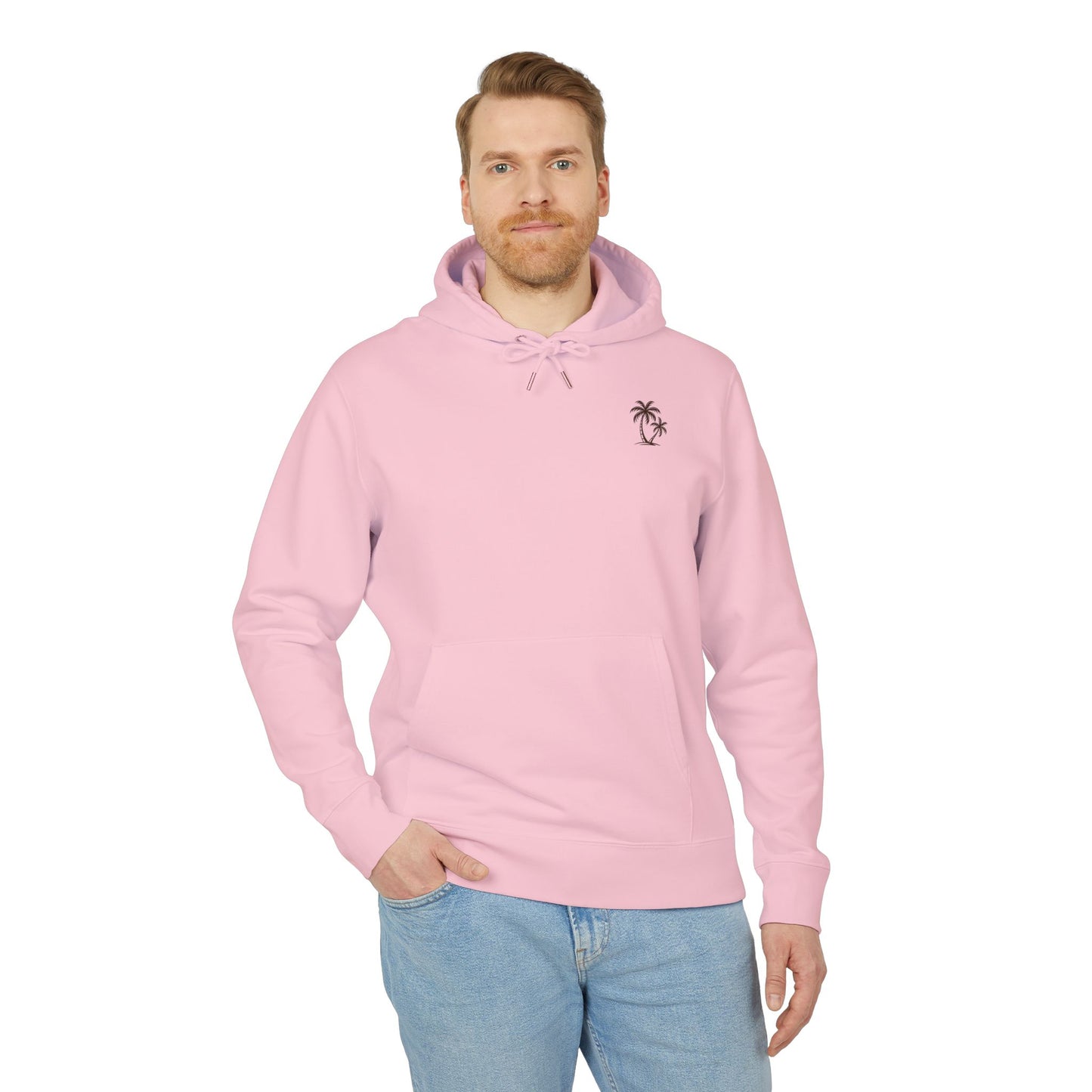 Palmen Hoodie Unisex (Rückenprint) – Tropischer Kapuzenpullover im Strand-Design | Sommerlicher Boho Look aus Baumwolle