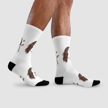Kusshand Socken – Stylische Unisex Socken mit romantischem Kuss & Herz Motiv
