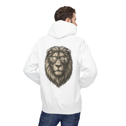 Löwe mit Sonnenbrille Hoodie (Rückenprint) – Stylischer Unisex Kapuzenpullover mit Löwenmotiv für Tierfreunde & Streetwear-Fans