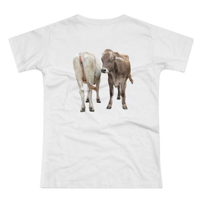 Zwei Kühe - Ein Blick zurück | Lustiges T-Shirt für Tierfreunde & Landeier mit Stil