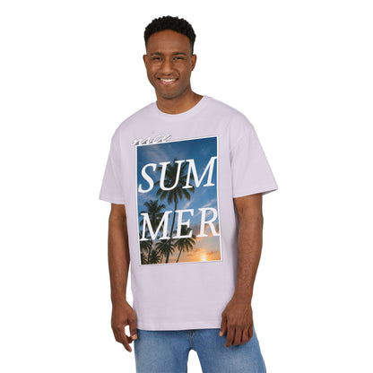 Nice Summer T-Shirt (Brustprint)– Palmendesign, Sonnenuntergang & Urlaubs-Vibes | Unisex Oversize Shirt für den Sommerlook