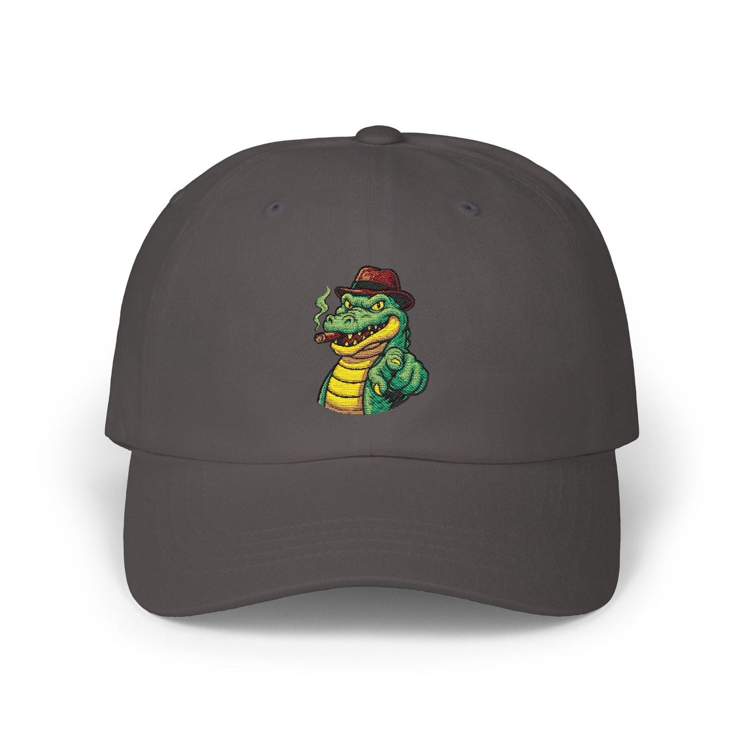 Gangster Alligator Cap – Coole Unisex Baseballcap mit Krokodil, Zigarre & Comic Design