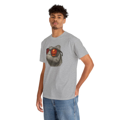 Chamäleon Disco T-Shirt (Brustprint) – Lustiges Tiermotiv mit Sonnenbrille | Retro Club Design für Tierfreunde & Festivalfans