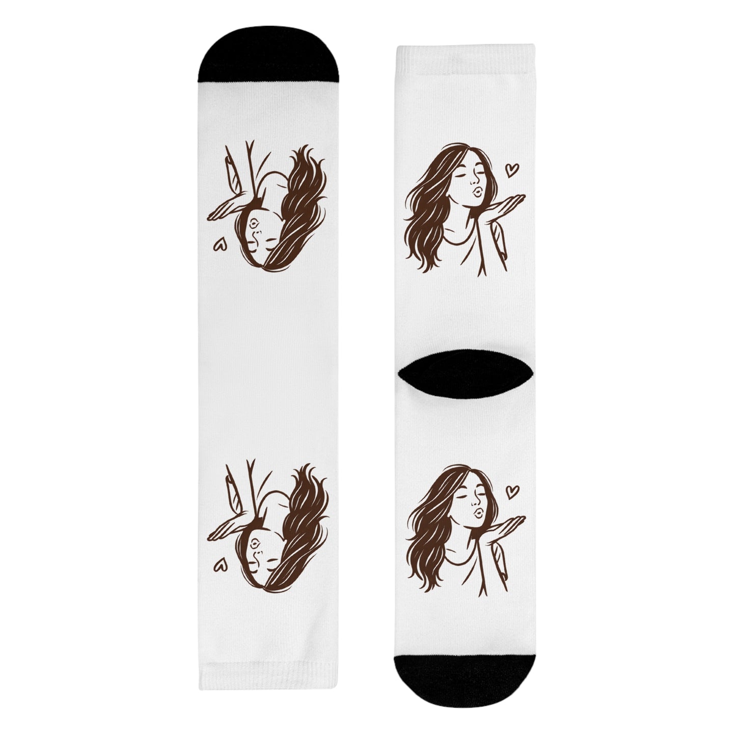 Kusshand Socken – Stylische Unisex Socken mit romantischem Kuss & Herz Motiv