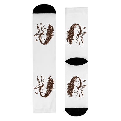 Kusshand Socken – Stylische Unisex Socken mit romantischem Kuss & Herz Motiv