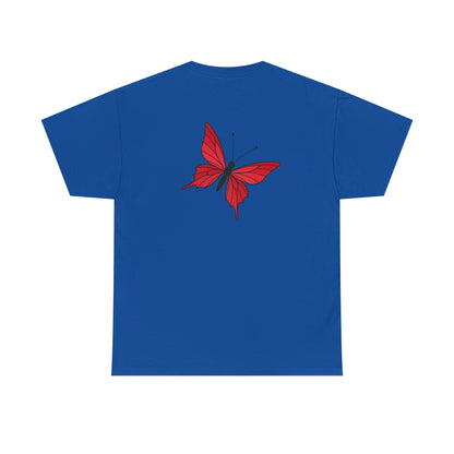 Roter Schmetterling T-Shirt Unisex – Ausdrucksstarkes Butterfly Design | Natur-inspiriertes Baumwollshirt für Damen & Herren