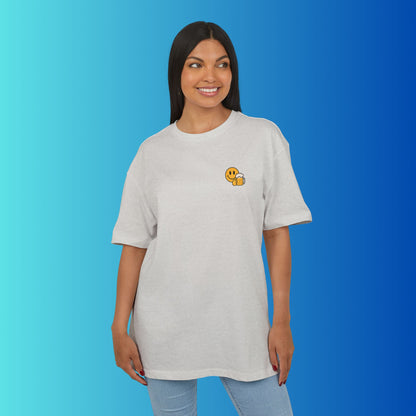 Smiley mit Bier (Brustprint) – Lustiges Party T-Shirt für Bierliebhaber | Unisex Funshirt