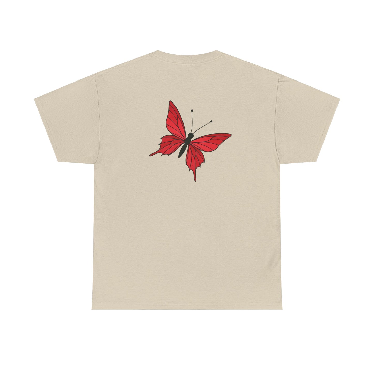 Roter Schmetterling T-Shirt Unisex – Ausdrucksstarkes Butterfly Design | Natur-inspiriertes Baumwollshirt für Damen & Herren