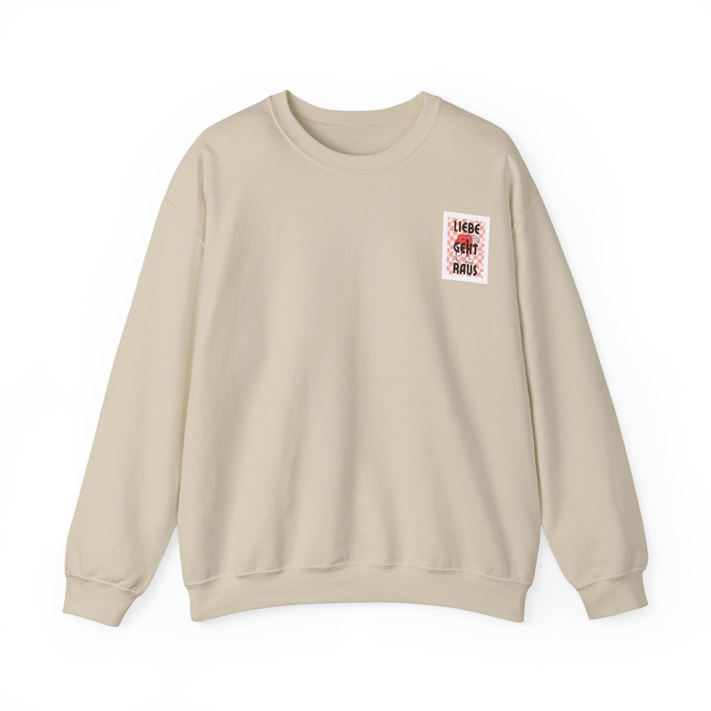 LIEBE GEHT RAUS - Unisex Sweatshirt mit Statement Liebe Geht Raus - Bequemer Pullover mit Herz-Motiv, Nachhaltig in Deutschland Gefertigt