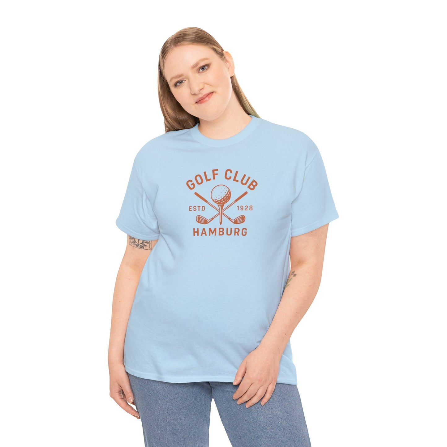 Vintage Golf Club Hamburg T-Shirt (Brustprint) – Estd. 1928 Retro Golfshirt für Herren & Damen