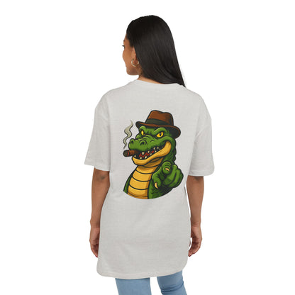 Gangster Alligator T-Shirt (Rückenprint) – Cooles Unisex Shirt mit Zigarren-Krokodil im Retro Comic Style