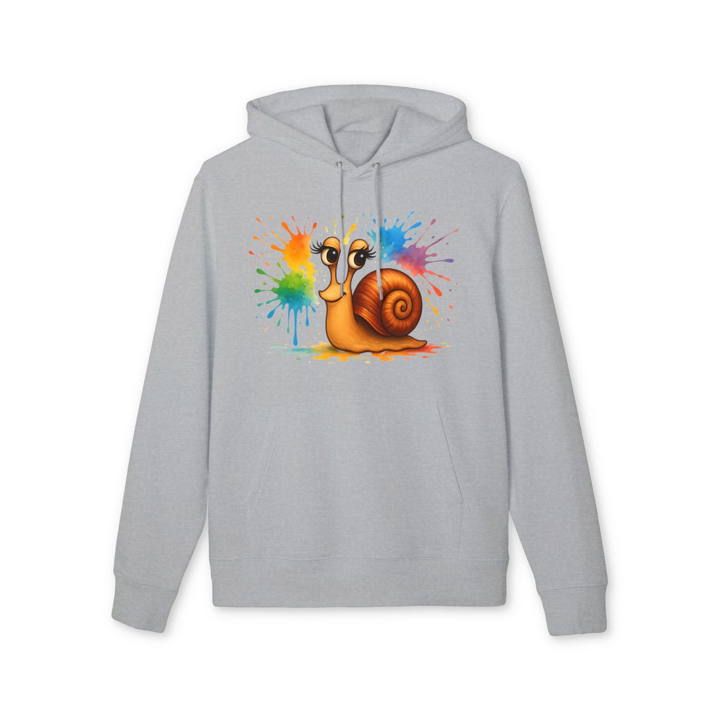 Bunter Schnecken Hoodie (Brustprint) – Lustiger Unisex Kapuzenpullover mit Farbklecks-Design für Kreative & Tierfreunde