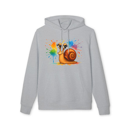 Bunter Schnecken Hoodie (Brustprint) – Lustiger Unisex Kapuzenpullover mit Farbklecks-Design für Kreative & Tierfreunde