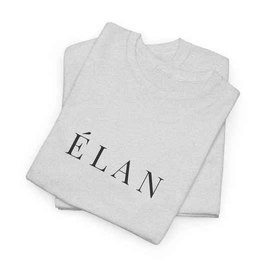 Élan Unisex Heavy Cotton T-Shirt (Brustprint) – Stilvolles Premium-Shirt aus 100 % Baumwolle für zeitlosen Look und Komfort