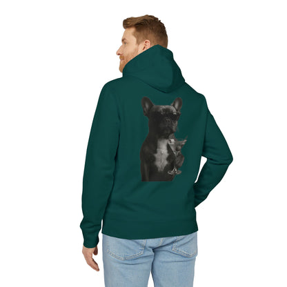 French Bulldog Hoodie (Rückenprint) – Lustiger Kapuzenpullover mit Hund & Sonnenbrille – Unisex Streetwear mit Tiermotiv