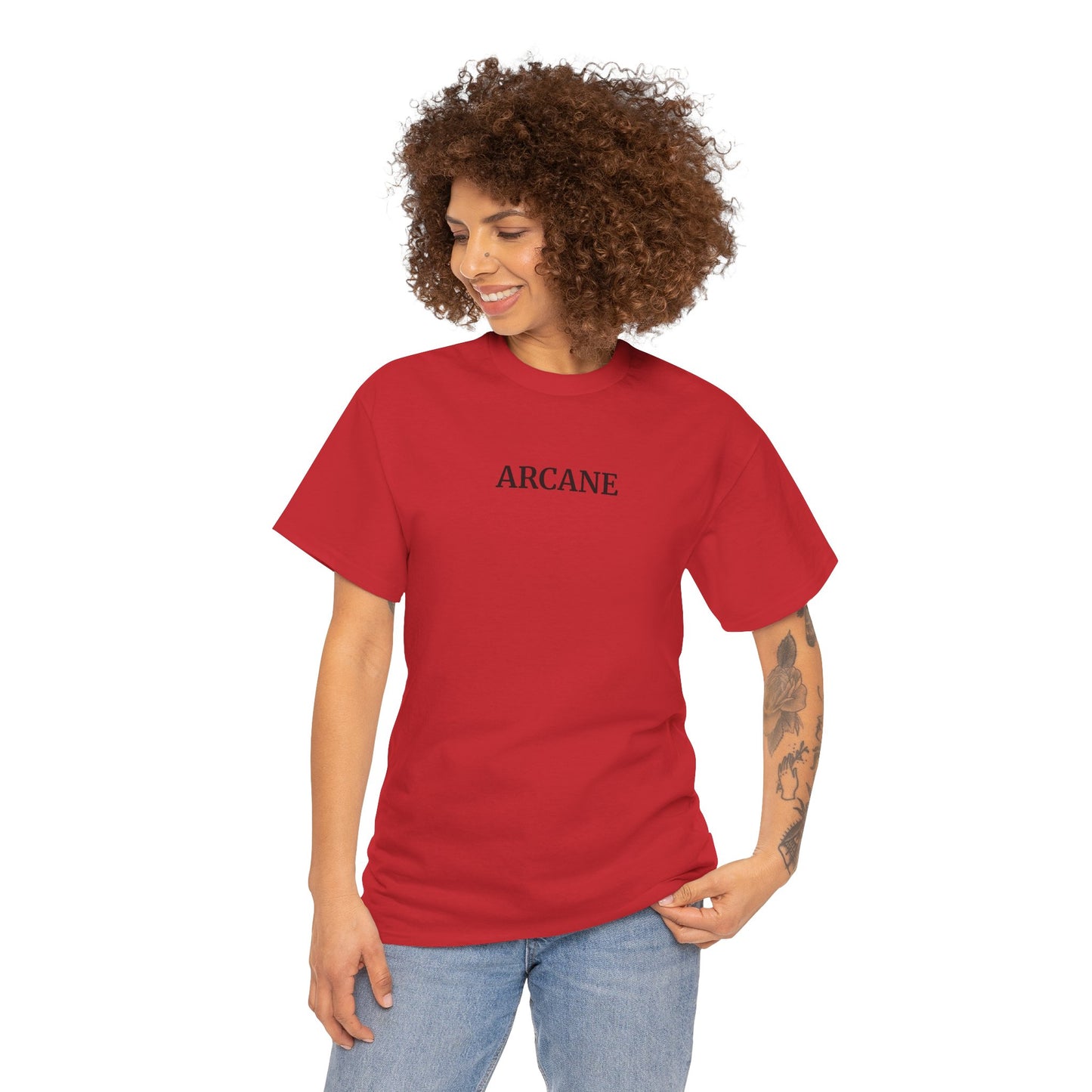 ARCANE T-Shirt (Brustprint) – Unisex Heavy Cotton Tee | Nachhaltige Streetwear aus 100% Baumwolle