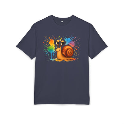 Bunte Schnecke T-Shirt (Brustprint) – Lustiges Unisex Shirt mit Farbklecks-Design für Tierfreunde & Kreative