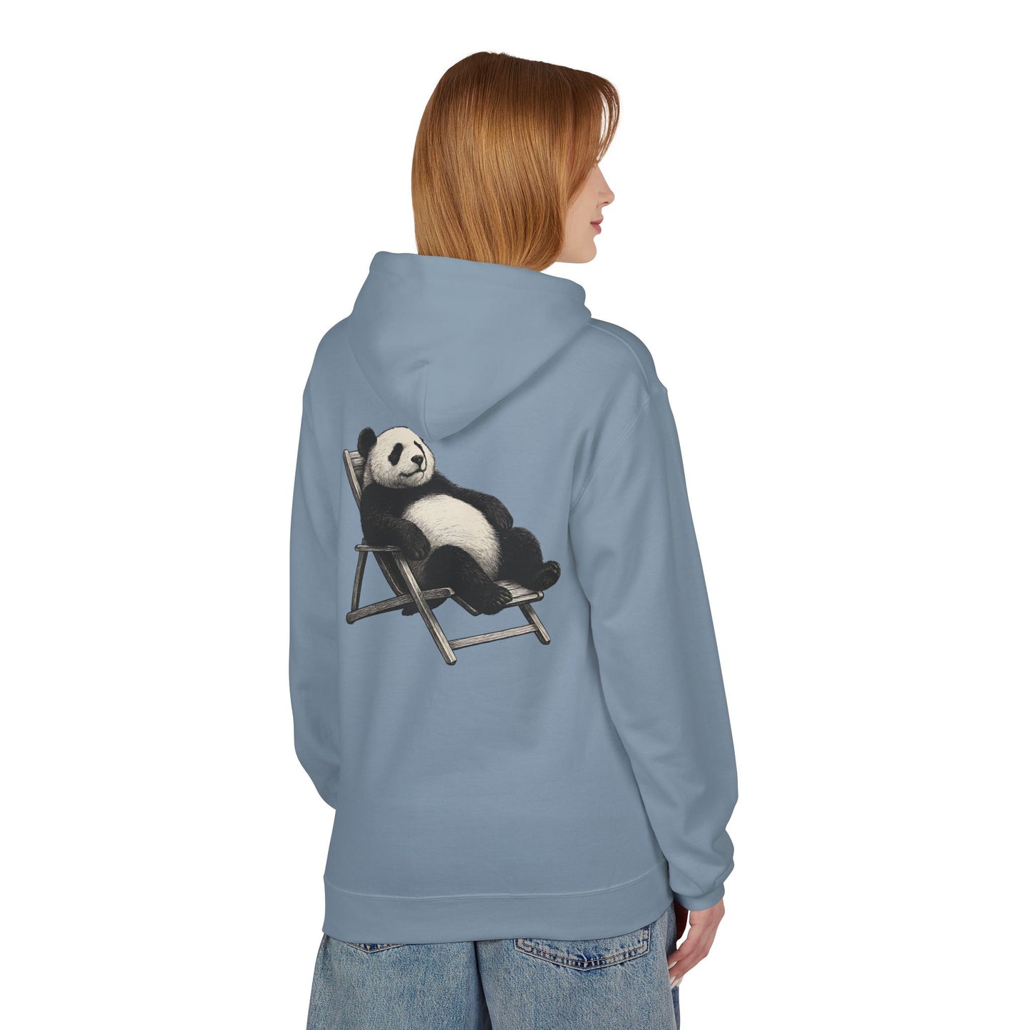 Chillender Panda (Rückenprint) - Unisex Midweight Fleece | Nachhaltige Streetwear mit Komfort & Stil