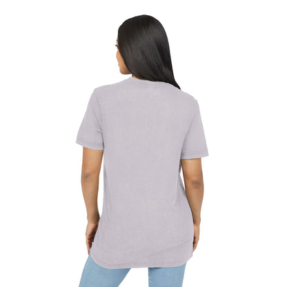 Dog print Vintage Style Acid Washed Round Neck Tee - Eco-Friendly T-Shirt, Everyday