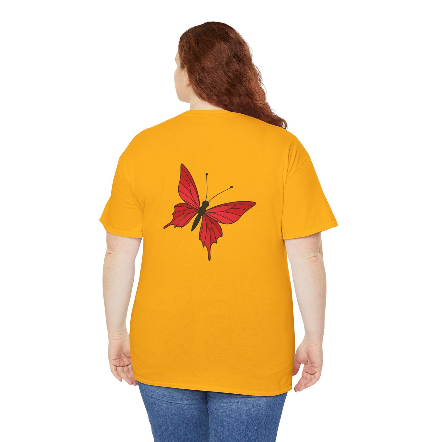 Roter Schmetterling T-Shirt Unisex – Ausdrucksstarkes Butterfly Design | Natur-inspiriertes Baumwollshirt für Damen & Herren