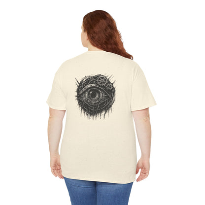 Biomechanisches Auge T-Shirt Unisex – Cyberpunk Zahnräder & Drähte Design | Futuristisches Cyborg Shirt für Sci-Fi & Gothic Fans
