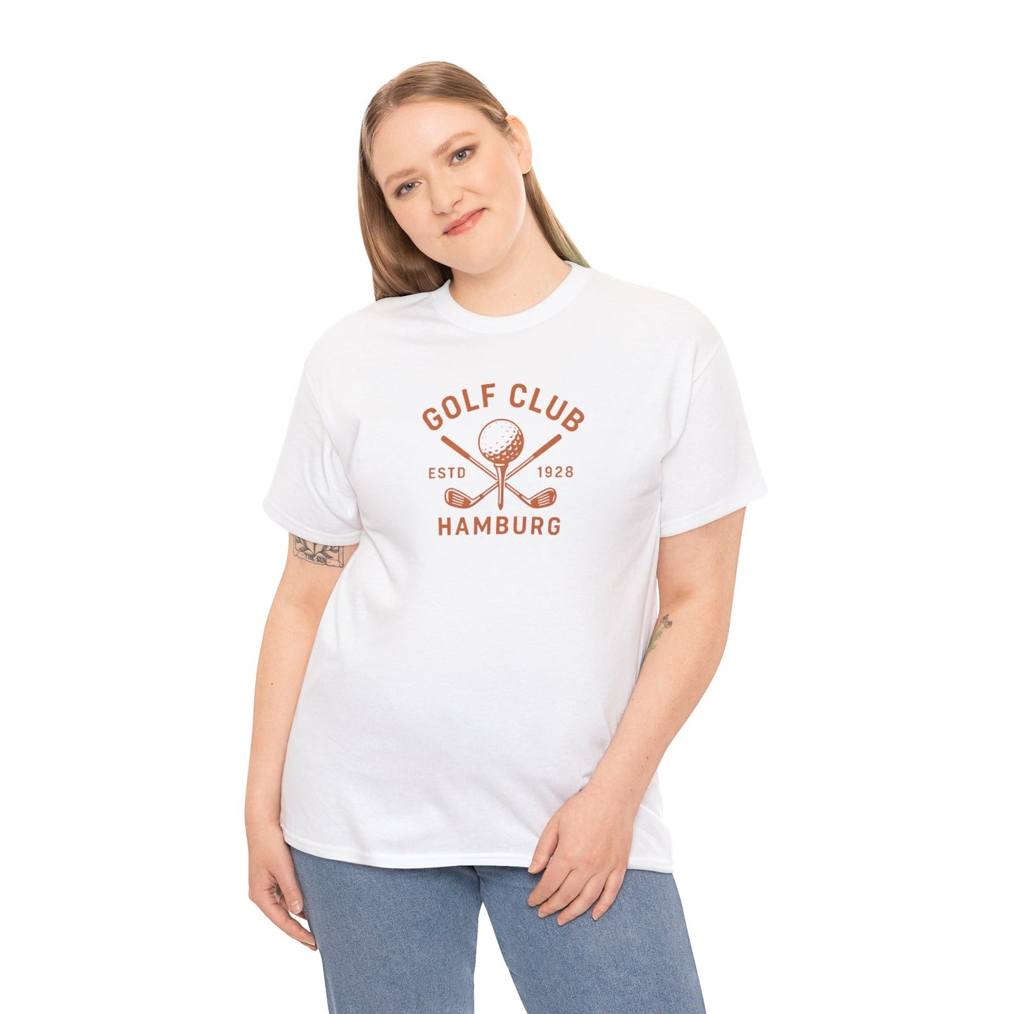 Vintage Golf Club Hamburg T-Shirt (Brustprint) – Estd. 1928 Retro Golfshirt für Herren & Damen
