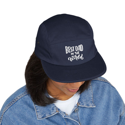 Best Dad in the World – 5-Panel Cap mit Stickerei