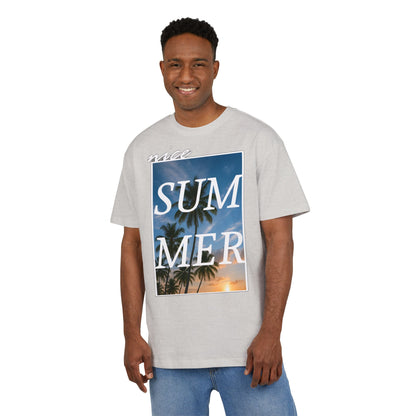 Nice Summer T-Shirt (Brustprint)– Palmendesign, Sonnenuntergang & Urlaubs-Vibes | Unisex Oversize Shirt für den Sommerlook