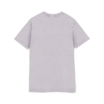 Dog print Vintage Style Acid Washed Round Neck Tee - Eco-Friendly T-Shirt, Everyday