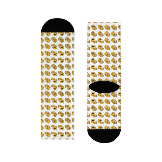 Bier Smiley Socken – Lustige Crew Socks für Männer & Frauen | Festival & Geschenkidee