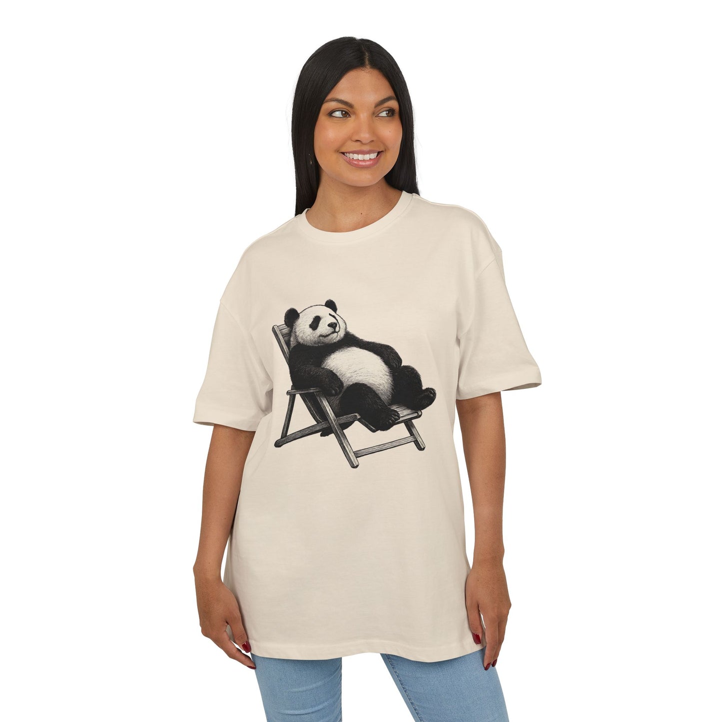 Chillender Panda (Brustprint) – Cooles Tiermotiv | Unisex Funshirt