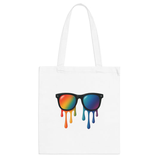 Melting Shades Jutebeutel – Stylischer Stoffbeutel mit bunter, schmelzender Sonnenbrille | Nachhaltige Tasche für Sommer, Festival & Alltag