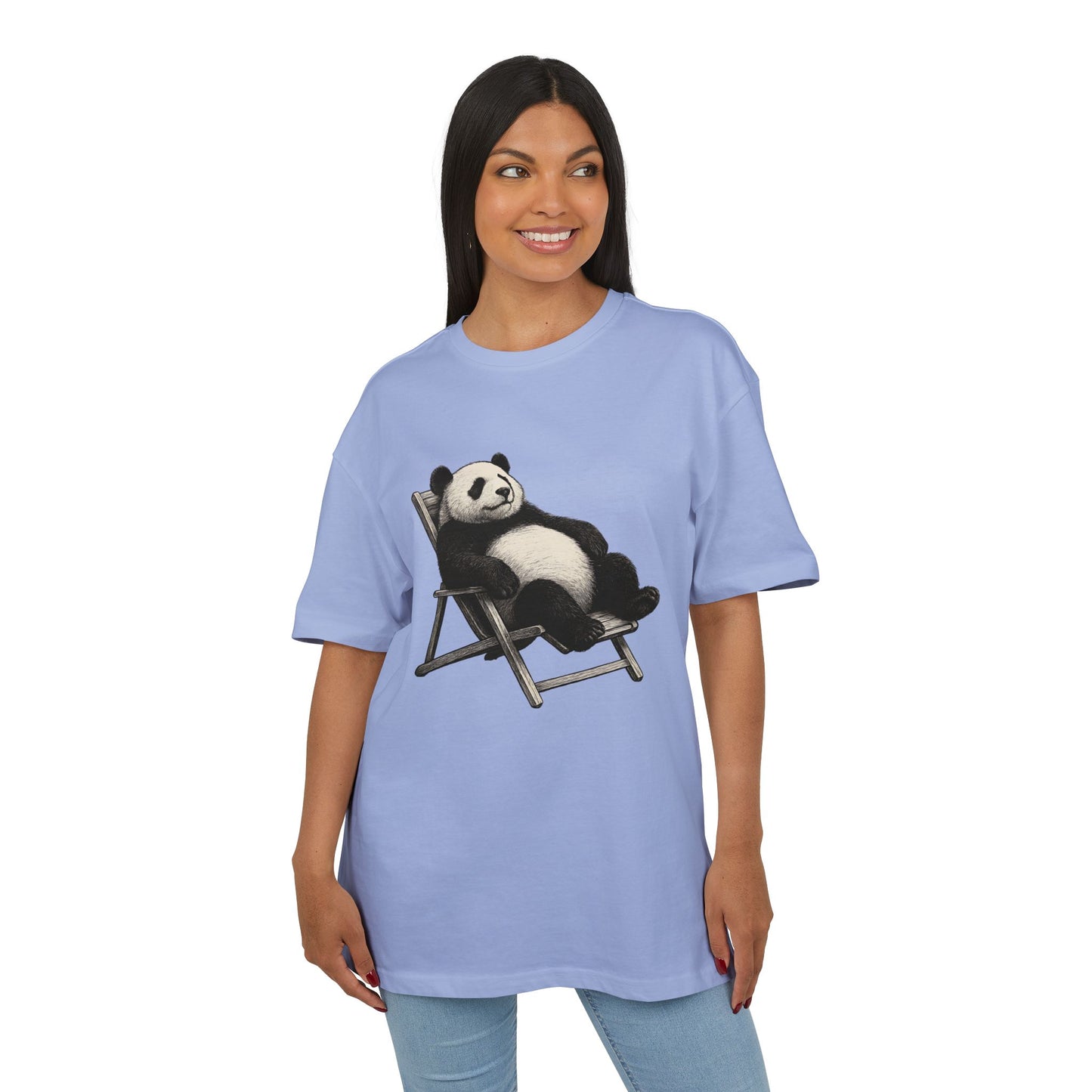 Chillender Panda (Brustprint) – Cooles Tiermotiv | Unisex Funshirt