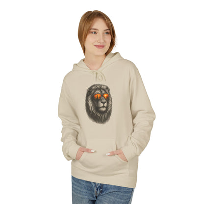 Löwen Hoodie Unisex (Brustprint) – Stylischer Kapuzenpullover mit Sonnenbrillen-Löwe | Tiermotiv Streetwear für Damen & Herren