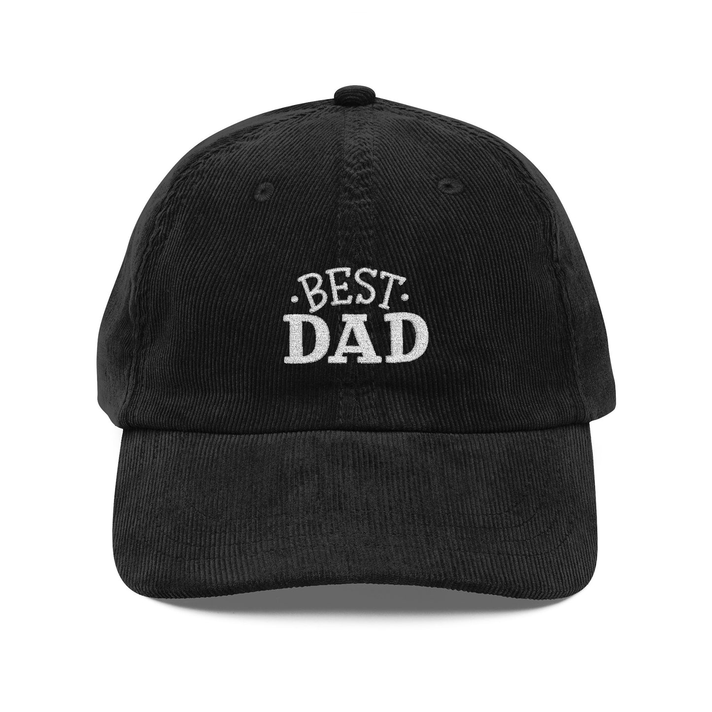 Best Dad Cord Cap – Retro Cord Basecap mit Stickerei - Good Vibes, Geschenk für Väter, Relaxed Fashion