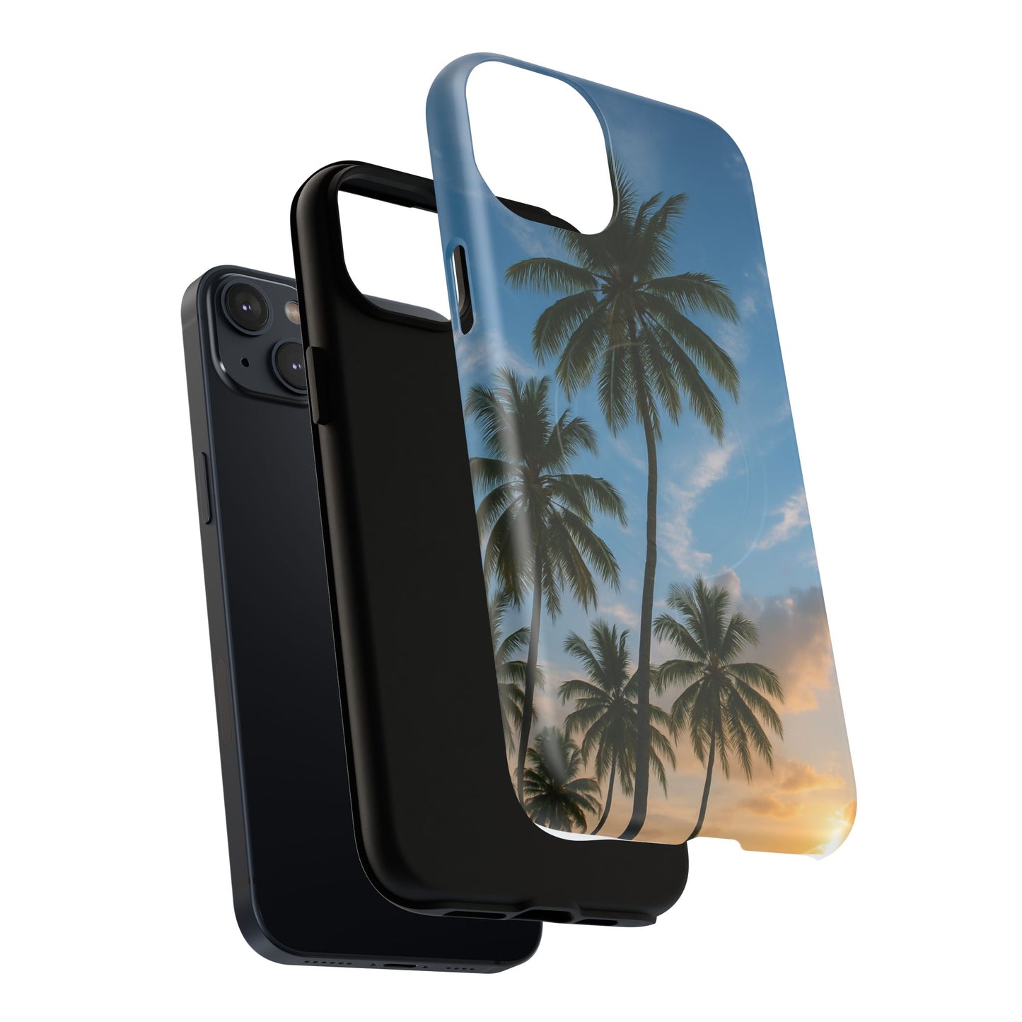 Tropische Sonnenuntergang Handyhülle mit Palmen – Sommer Vibes Case für iPhone & Android | Tropisches Strandmotiv