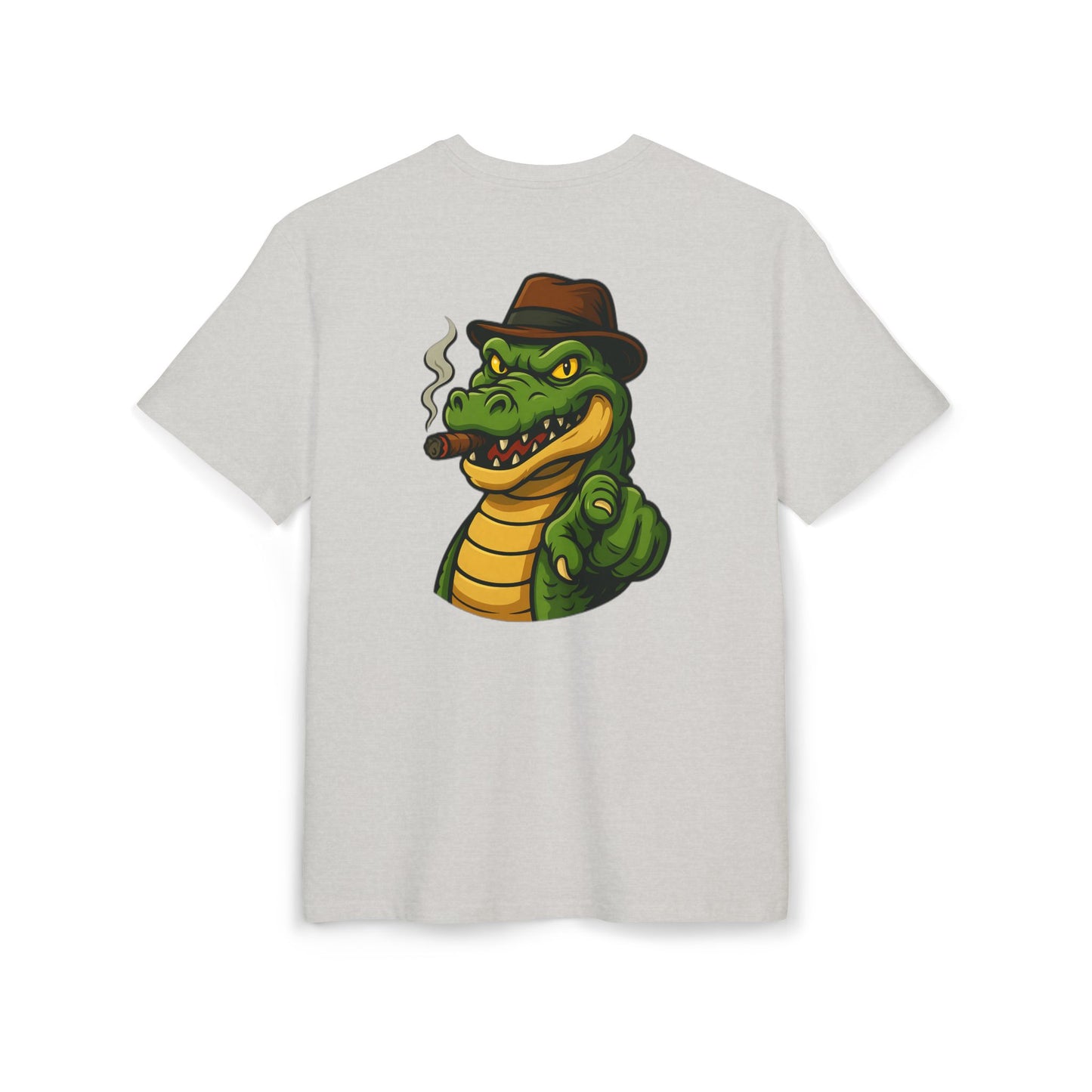 Gangster Alligator T-Shirt (Rückenprint) – Cooles Unisex Shirt mit Zigarren-Krokodil im Retro Comic Style