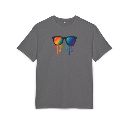 Melting Rainbow Shades T-Shirt (Brustprint) – Stylisches Unisex Shirt mit bunter Sonnenbrille & Farbverlauf | Cooles Sommer & Festival Design