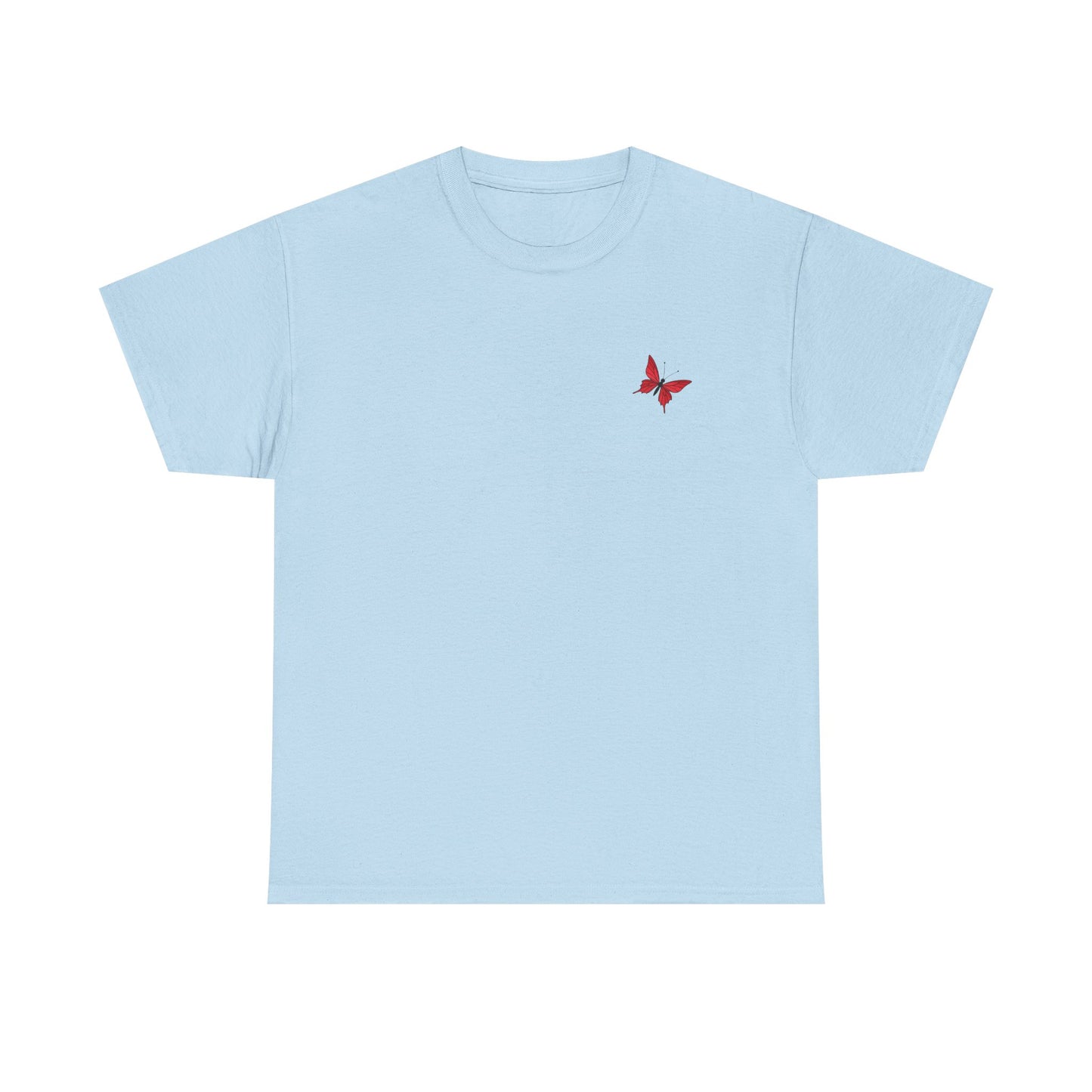 Roter Schmetterling T-Shirt Unisex – Ausdrucksstarkes Butterfly Design | Natur-inspiriertes Baumwollshirt für Damen & Herren