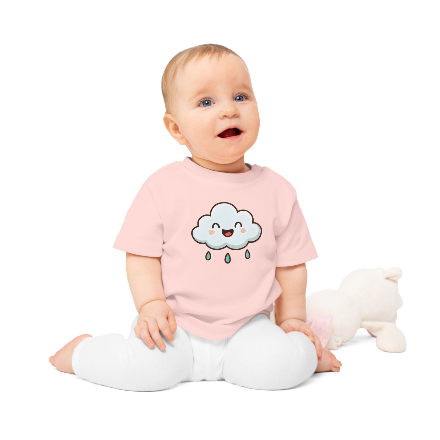 Baby T-Shirt „Happy Cloud“ – Niedliches Wolken-Motiv, Bio-Baumwolle, nachhaltige Babybekleidung für kleine Träumer