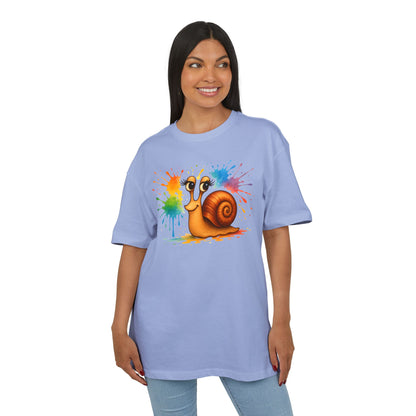 Bunte Schnecke T-Shirt (Brustprint) – Lustiges Unisex Shirt mit Farbklecks-Design für Tierfreunde & Kreative