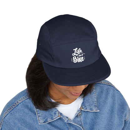 Life on a Bike – 5-Panel Cap mit Stickerei