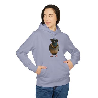 Gangster Taube Hoodie (Brustprint) – Lustiger Streetstyle Kapuzenpullover mit Vogel Motiv – Oversize Unisex Hoodie für Herren & Damen
