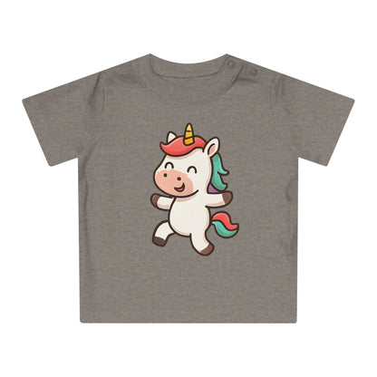 Baby T-Shirt „Happy Unicorn“ – Süßes Einhorn-Motiv, Bio-Baumwolle, nachhaltige Babybekleidung für kleine Träumer