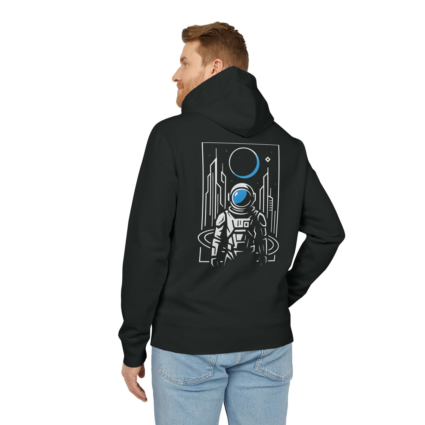 Futuristischer Astronaut Hoodie (Rückenprint) – Unisex Kapuzenpullover mit Space Design & Sci-Fi Motiv – Oversize Streetwear für Weltraum-Fans