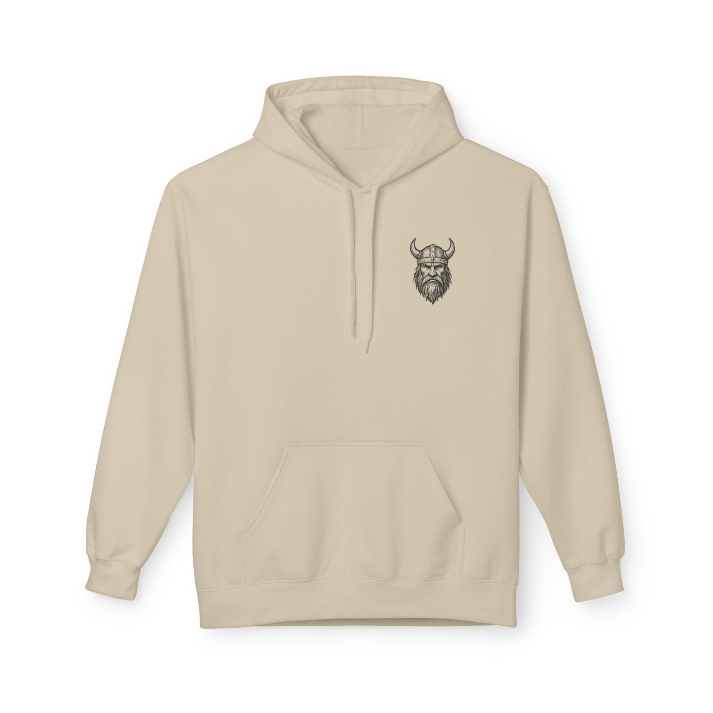 Wikinger Hoodie Unisex – Nordic Warrior Kapuzenpullover mit Bart & Helm Design | Viking Streetwear