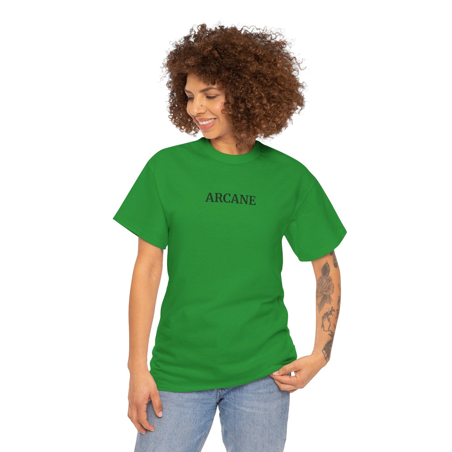 ARCANE T-Shirt (Brustprint) – Unisex Heavy Cotton Tee | Nachhaltige Streetwear aus 100% Baumwolle